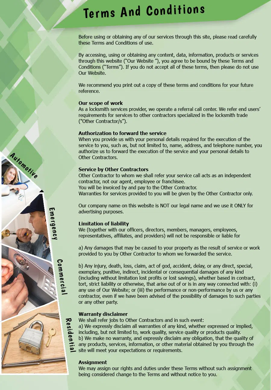 Dayton Expert Locksmith Dayton, OH 937-675-4039 - TermsAndConditions-2